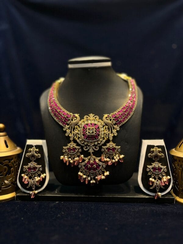 Pink Ruby Neckless Set