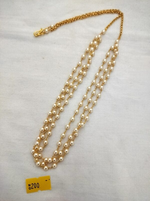 Pearl 3 line 1gr gold fashion chain