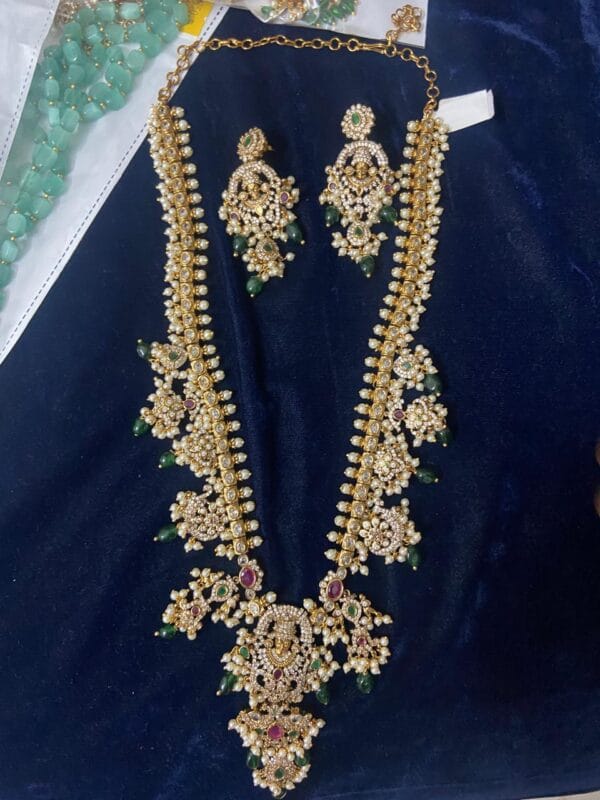 Balaji Pearl and kundan long Chain Set