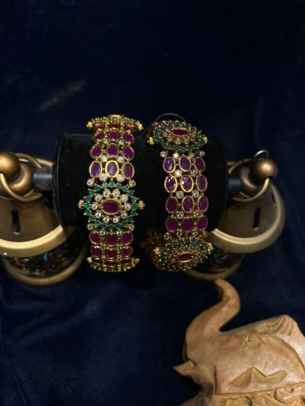 Ruby and CZ stone Bangles