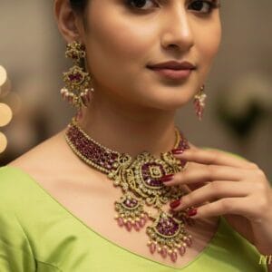 Pink Ruby Neckless Set