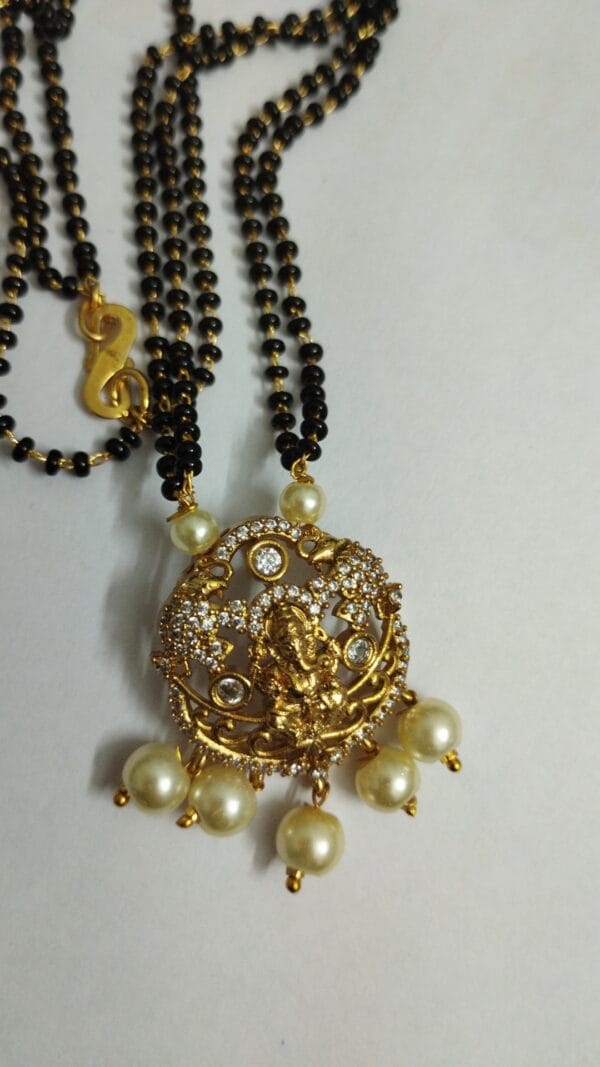 Black Beads with Ganesh Pendent