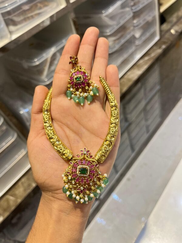 1gram gold metal Kantay With real  Ruby's and green stones